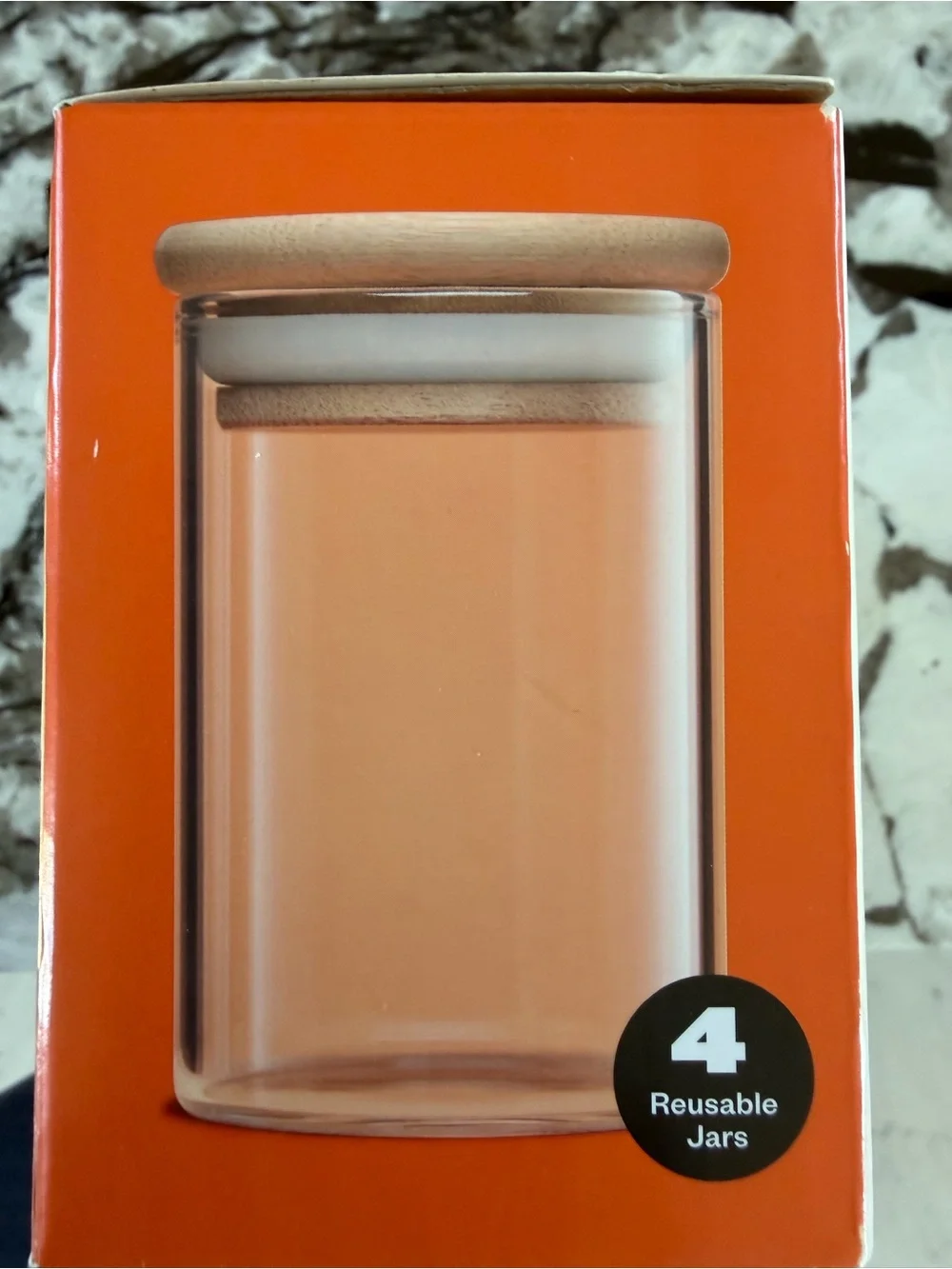 Thrive Market Spice Jars  - set of 4- 4 oz glass with bamboo top